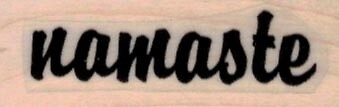 Namaste 3/4 x 1 3/4" Rubber Stamp, Mixed Media Stamp, Word/Phrase Stamp