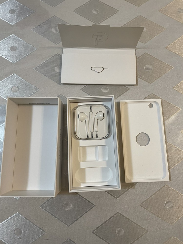 Apple iPhone 6S Plus Empty Replacement Phone Box & New Headphones