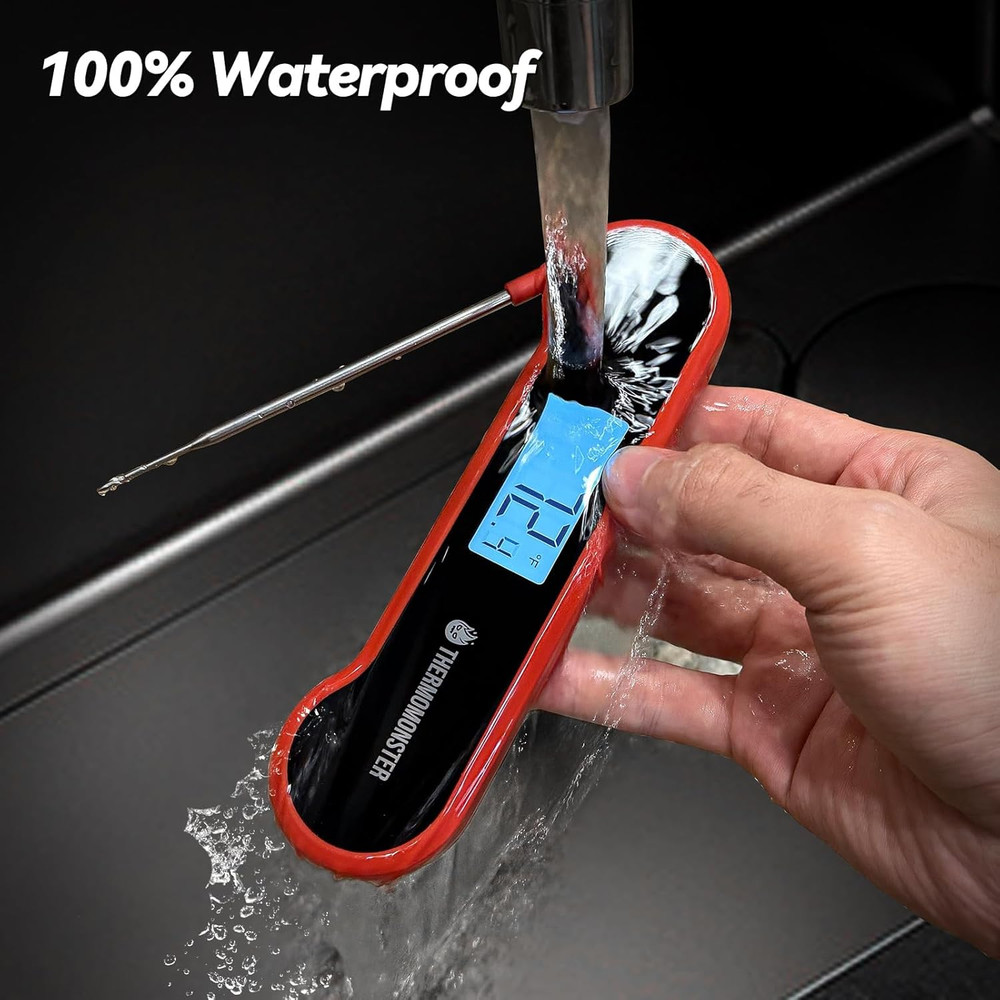 Instant Read Digital Meat Thermometer with ±0.5℉ Precision - Red