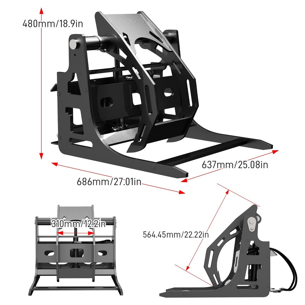 FREE SHIP 23HP Mini Skid Steer Loader Three-stage Pump with 3 Attachments