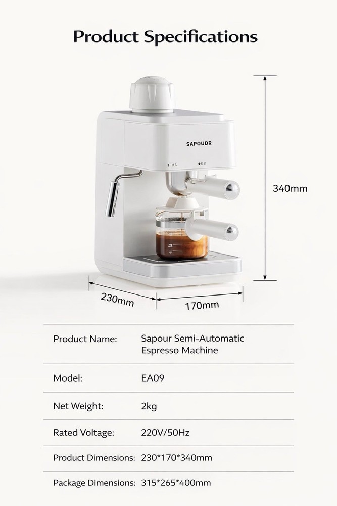 SAPOUDR EA09 Coffee/Expresso Machine