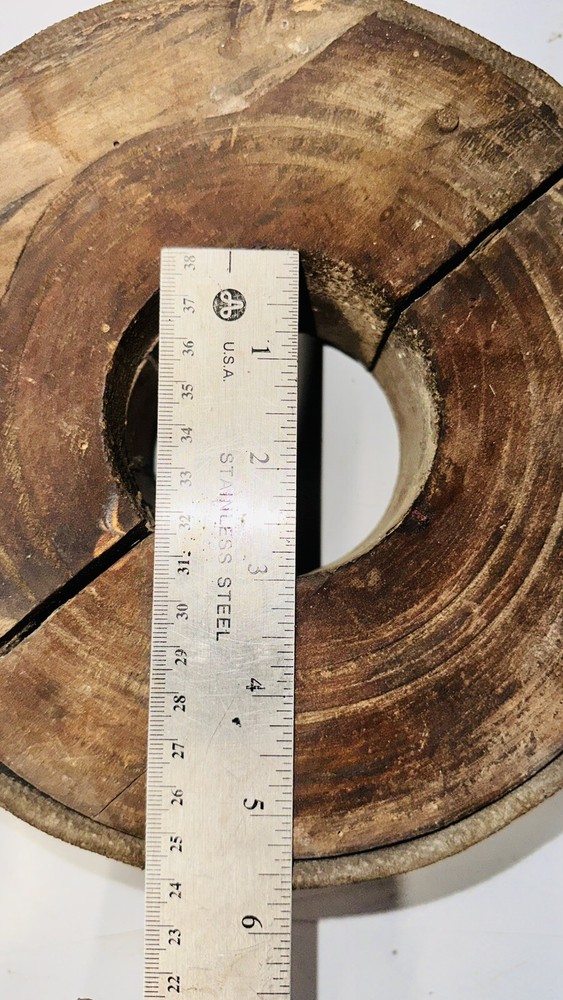Wood Flat Belt Pulley Decorative Primitive Steampunk Mill 8.5" D