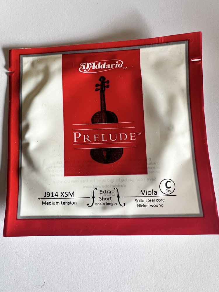 NEW   D'Addario Prelude Viola Single C String, Extra Short Scale, Medium Tension