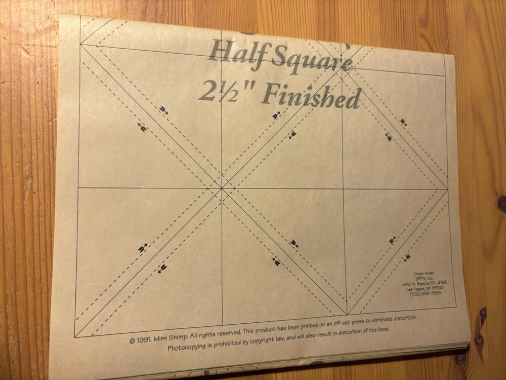 Quiltime Triangle Paper 2 1/2"” Half Square 600 finished squares