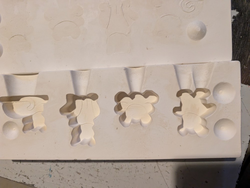 Bears And Cats Vintage Slip Casting Ceramic Mold
