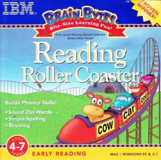 Brain Bytes Reading Roller Coaster PC MAC CD learn letters match sound word game
