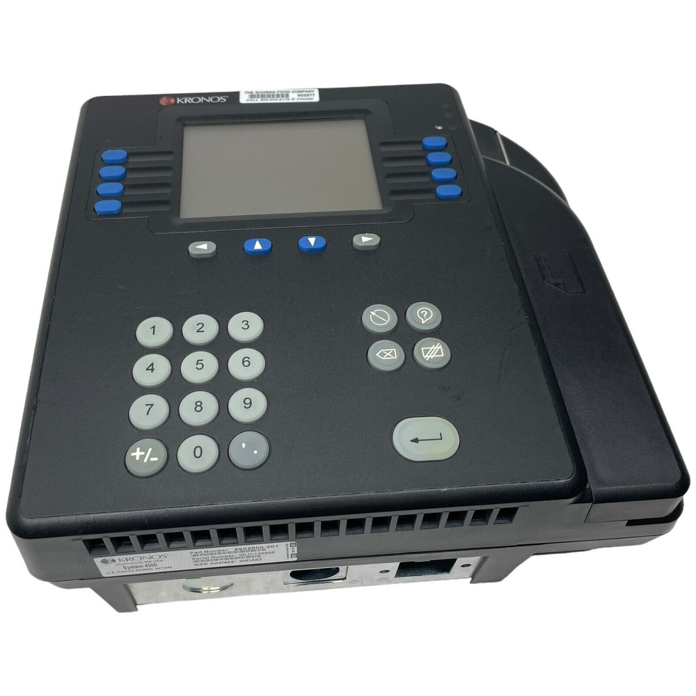 KRONOS 8602800-501 System 4500 Digital Time Clock switching