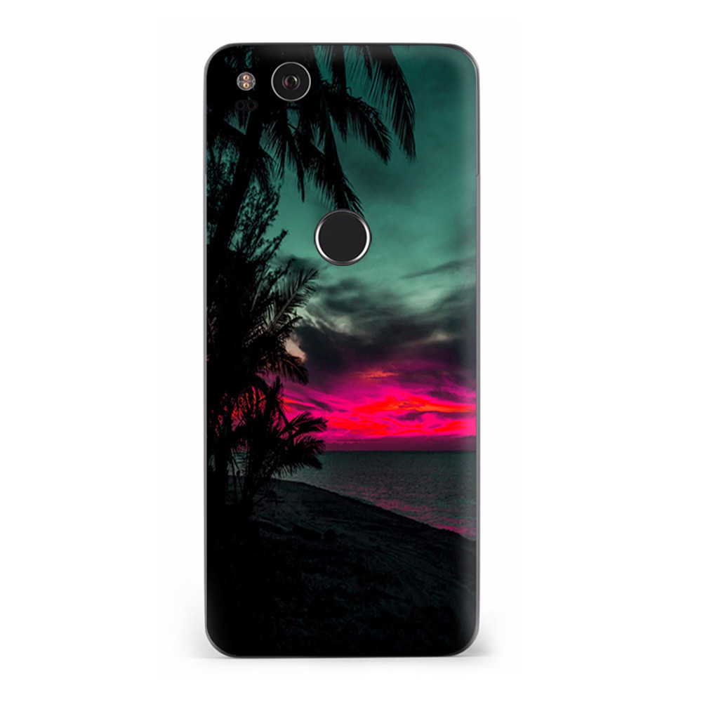 Google Pixel 2 Skins Decal Wrap Ocean sunset Pink sky
