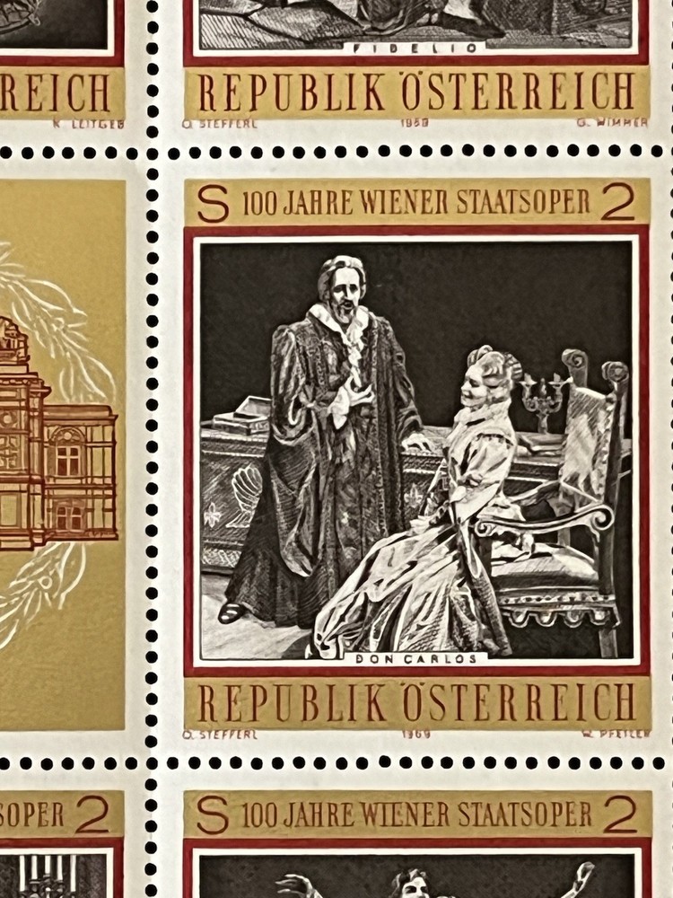 AUSTRIA 1969 - 4 Opera Mini Sheets - Post Office Counter Issue on 1 Sheet - MNH
