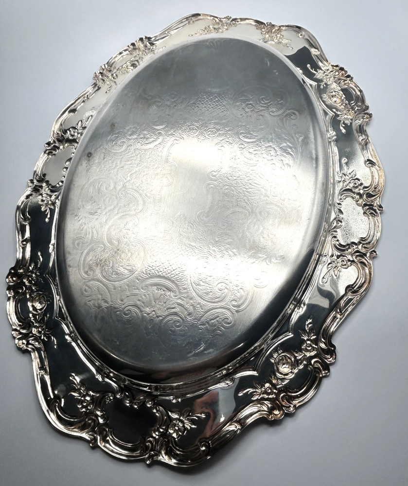 Towle 17” Vintage Master Oval Platter Silverplate Silver Plate Embossed