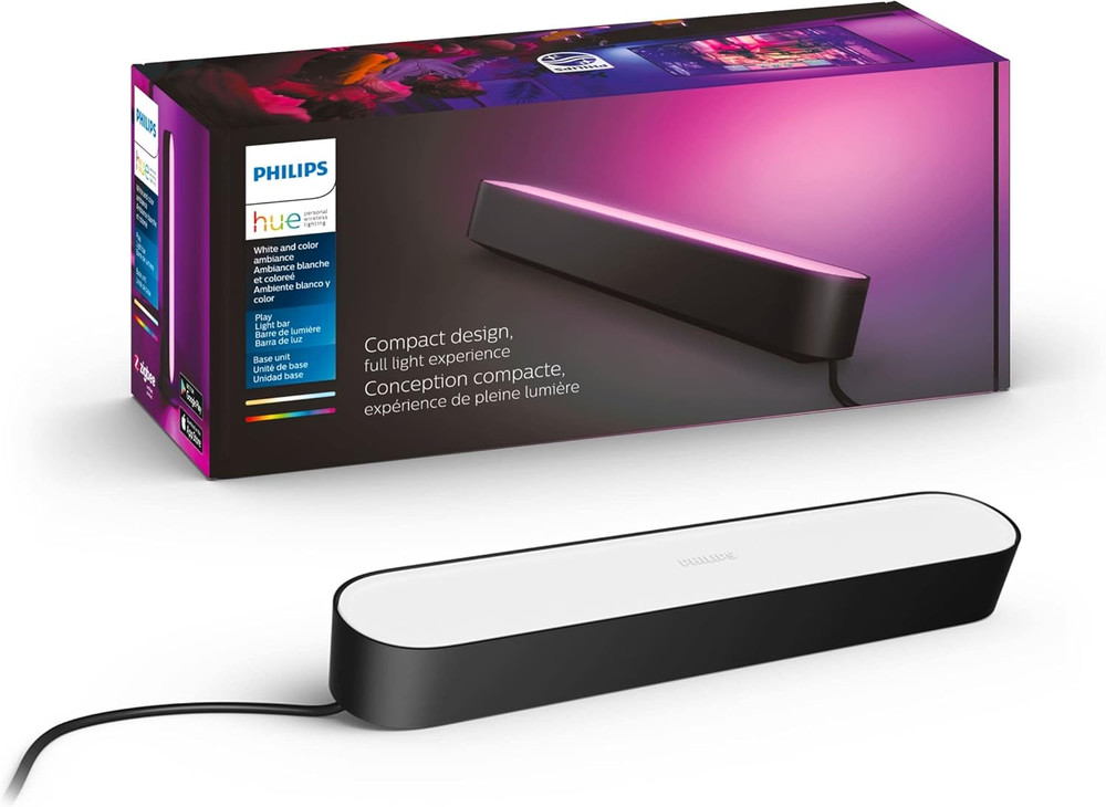 Smart Play Light Bar Base Kit, Black - White & Color Ambiance LED Color-Changing