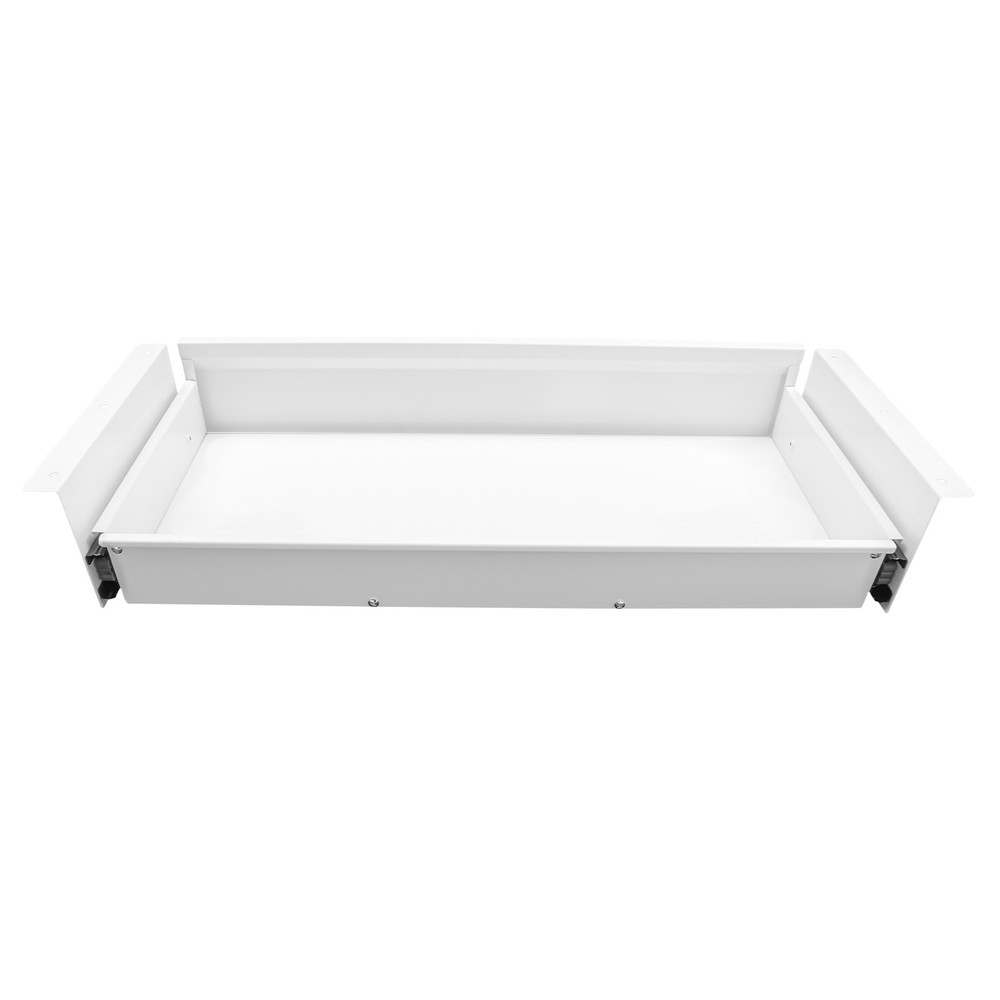 23.9 inch Large White Under Desk Pull Out Drawer Storage Tray Easy Assembly