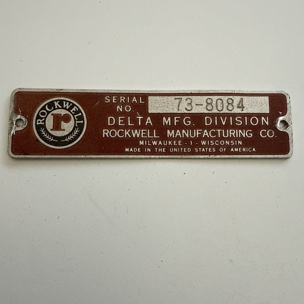 Vintage Delta ID Badge / Name Plate 4” 1948