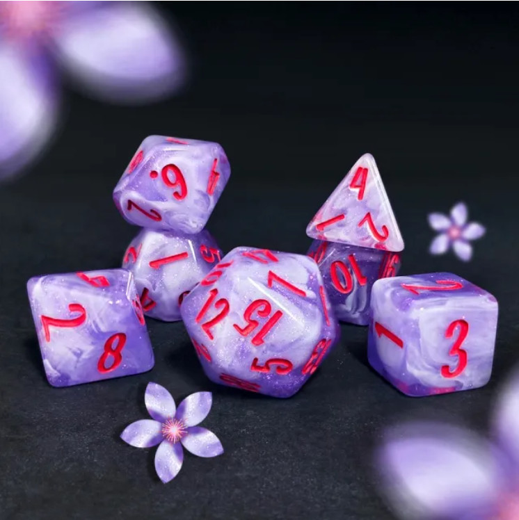 🌙💜 Moonspell - 7 Dice Set | RPG DnD Dungeons Dragons AD&D d20
