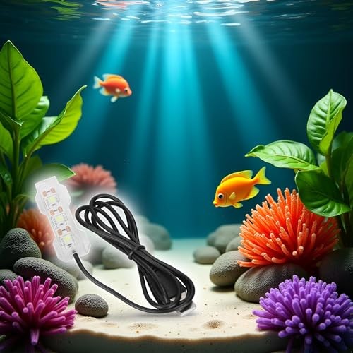 Blue Light Small Aquarium Led Light, Multicolor Led Fish Tank Light for