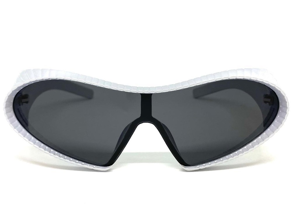 Futuristic Space Robot Modern Shield Party Raver SUN GLASSES Large Silver Frame