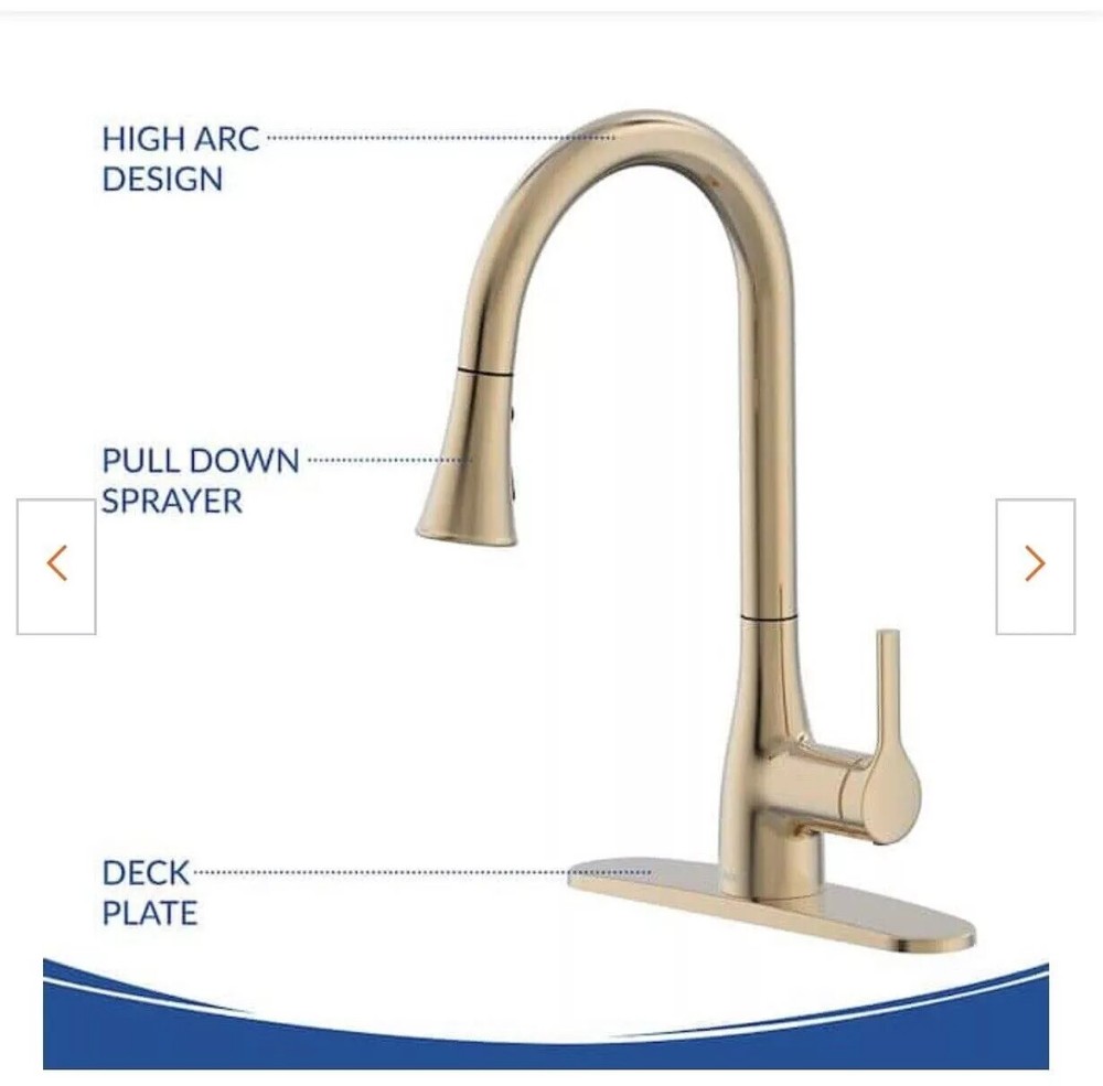 Bemis Bio Bidet FLOW Motion Activated Gold Kitchen Faucet Pull-Down Sprayer