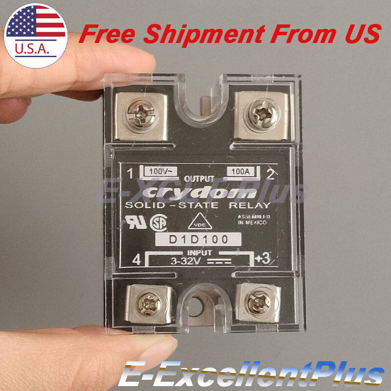 1PCS For Crydom D1D100 SSR Solid State Relay Output 100A 100V Input 3-32VDC US