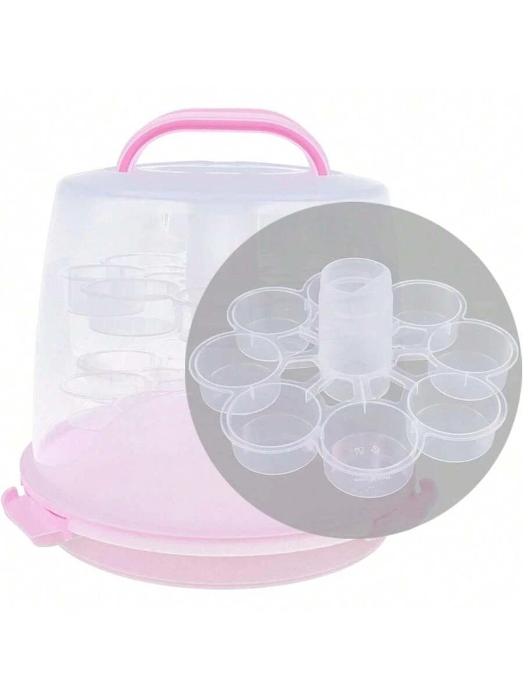 3 Tier Plastic Cake Carrying Box Cookie And Cake Carrier Container With Handle