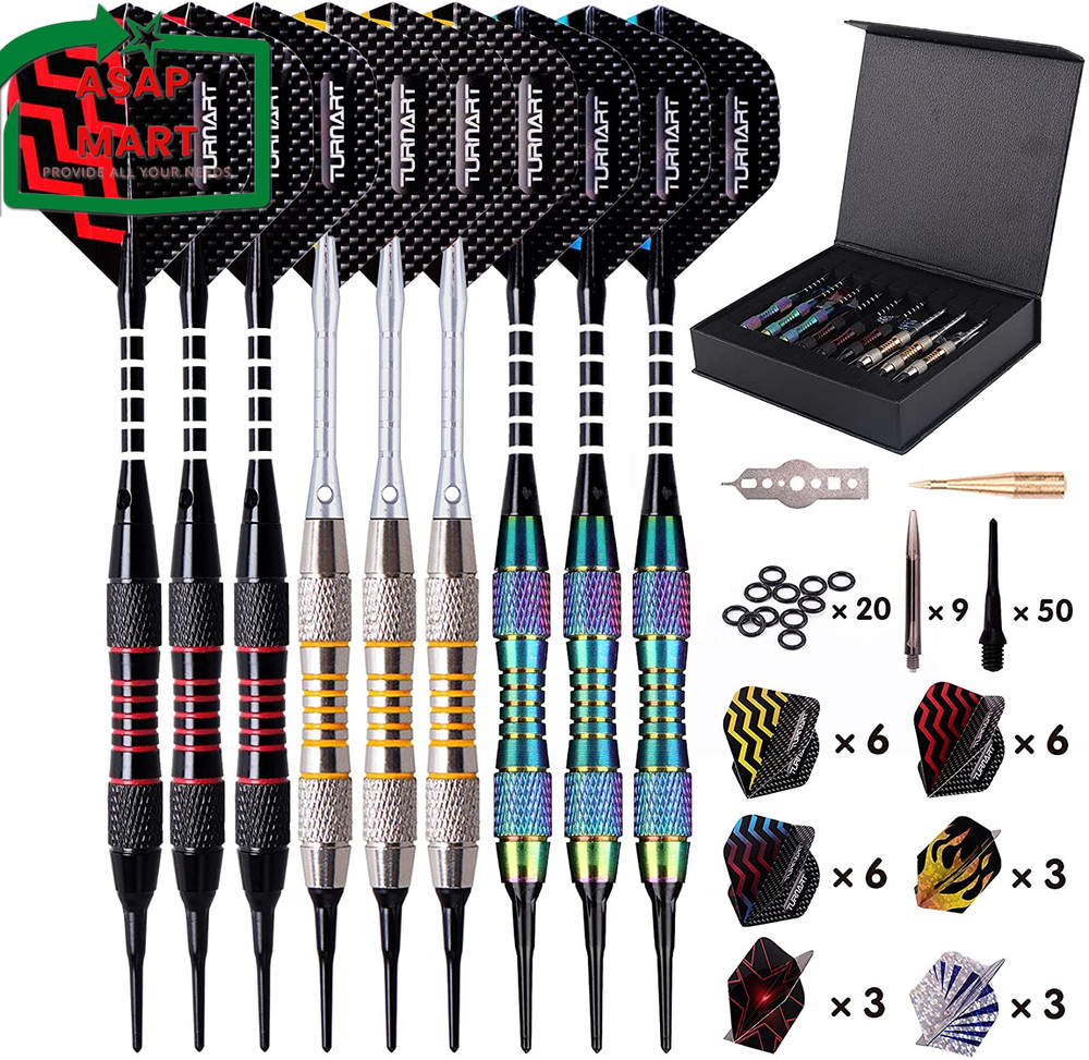 Turnart Darts Plastic Tip - Professional Soft Tip Darts Set for Electronic Dartb