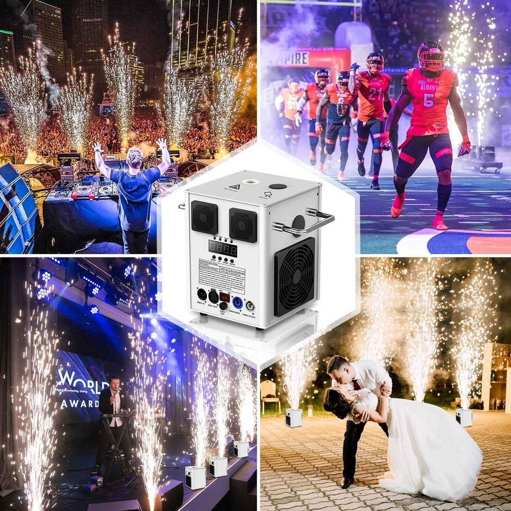 4PCS 700W Large Cold Spark Firework Machine Stage Effect DMX Machine Disco+Case