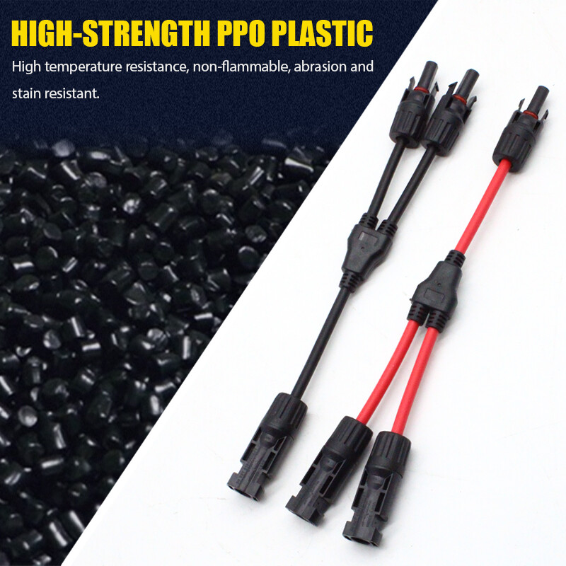 2 Pair Y Branch Solar Cable Parallel PV Adapter Y2 Cable Wire Plug Connector