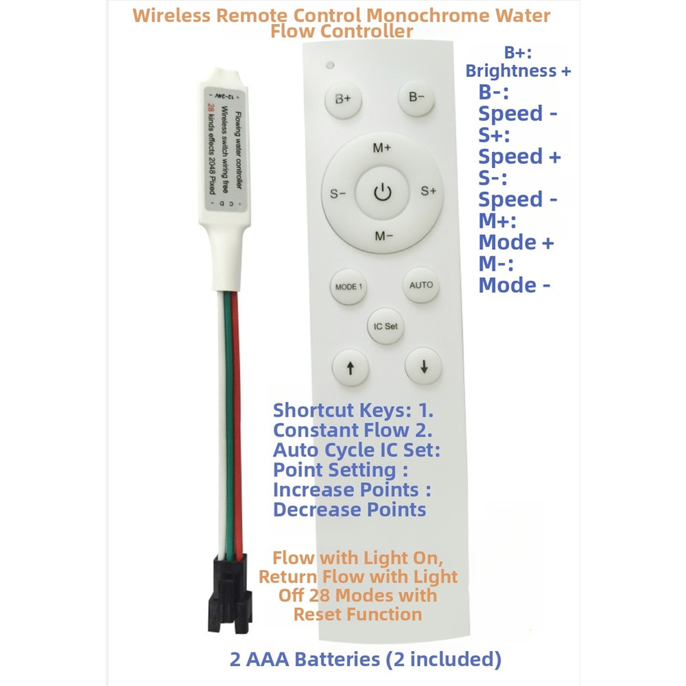 Wireless LED Flow Controller Dual Color with Bicolor + Iridescent Output Effect