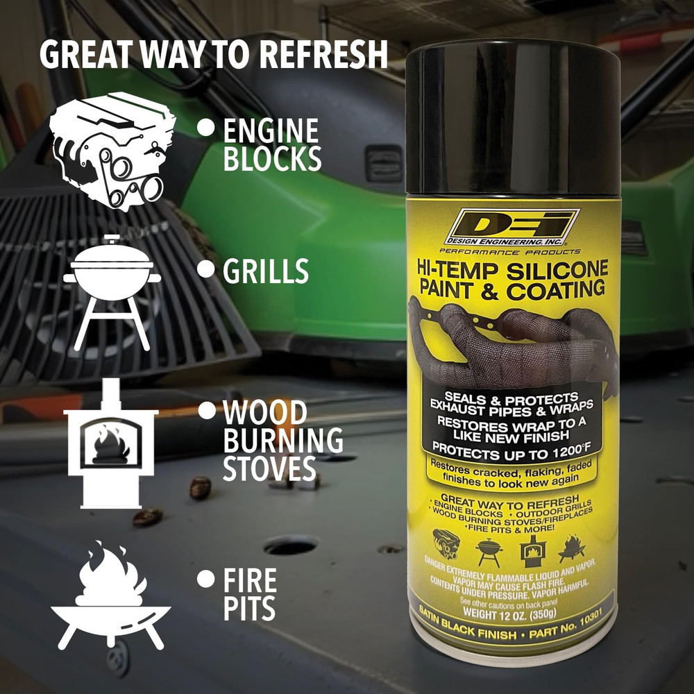 010301 High-Temperature Silicone Coating Spray - Black, 1 CAN