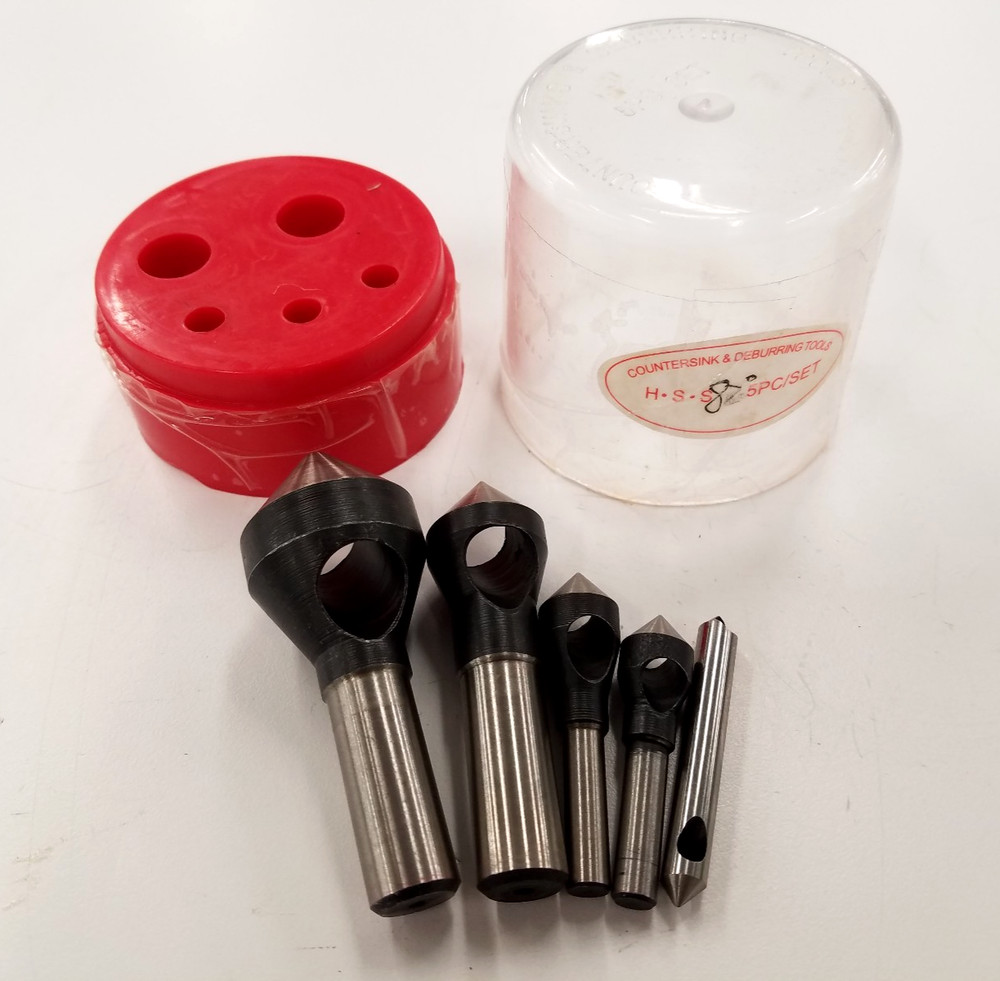 5 PIECE SET, 82°, ZERO FLUTE COUNTERSINK & DEBURRING HSS TOOL SET A016