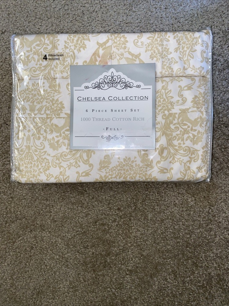 Chelsea collection six piece sheet set 1000 thread cotton Rich Full