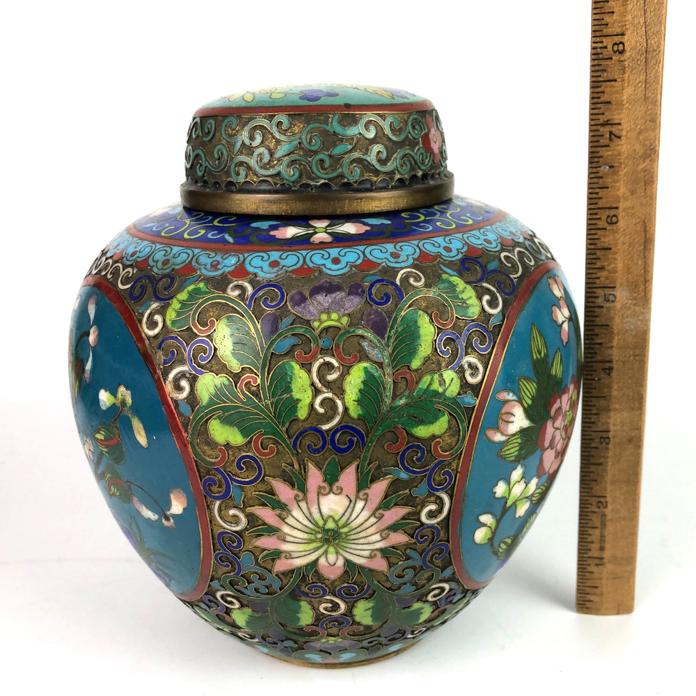 Vintage Chinese Cloisonne Ginger Jar