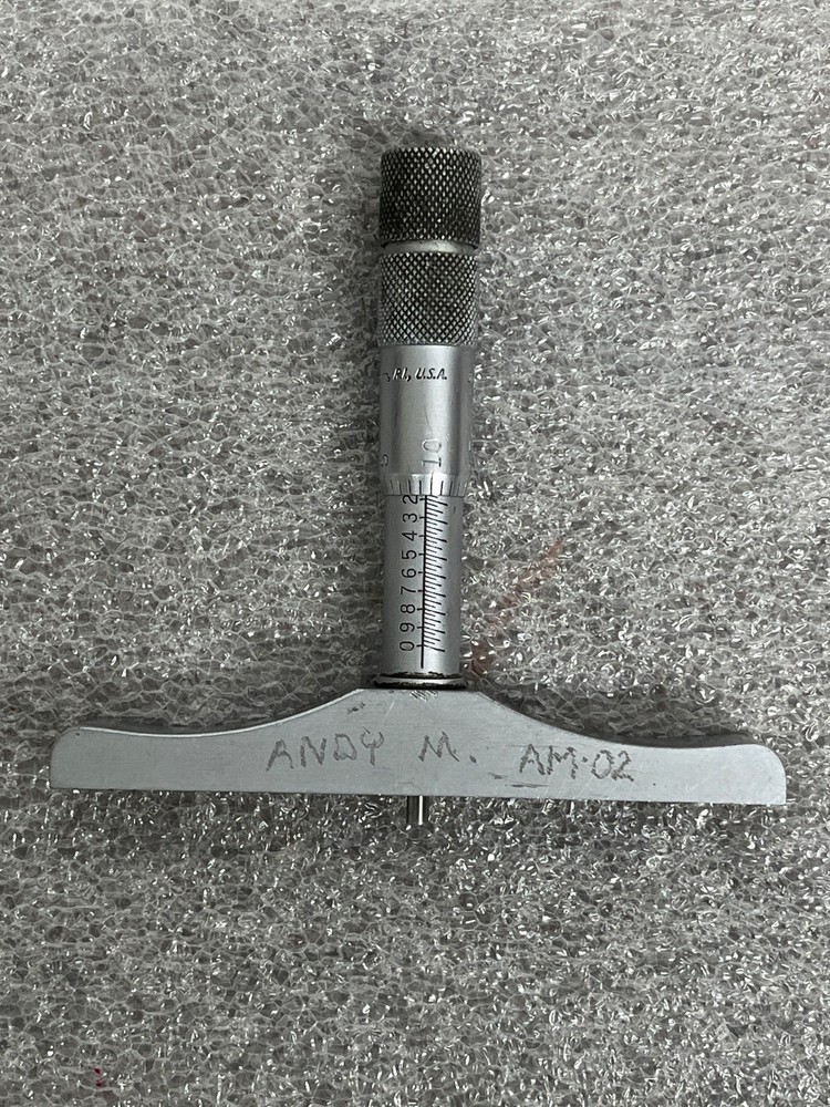 Brown & Sharpe 608 Depth Micrometer Gauge with 5 Interchangeable Rods