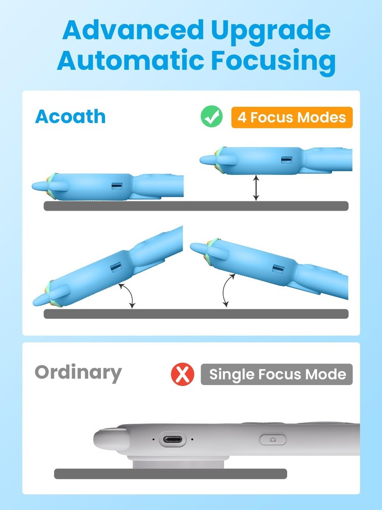 Acoath Microscope for Kids, Auto-Focus Handheld Digital Microscopes with Blue