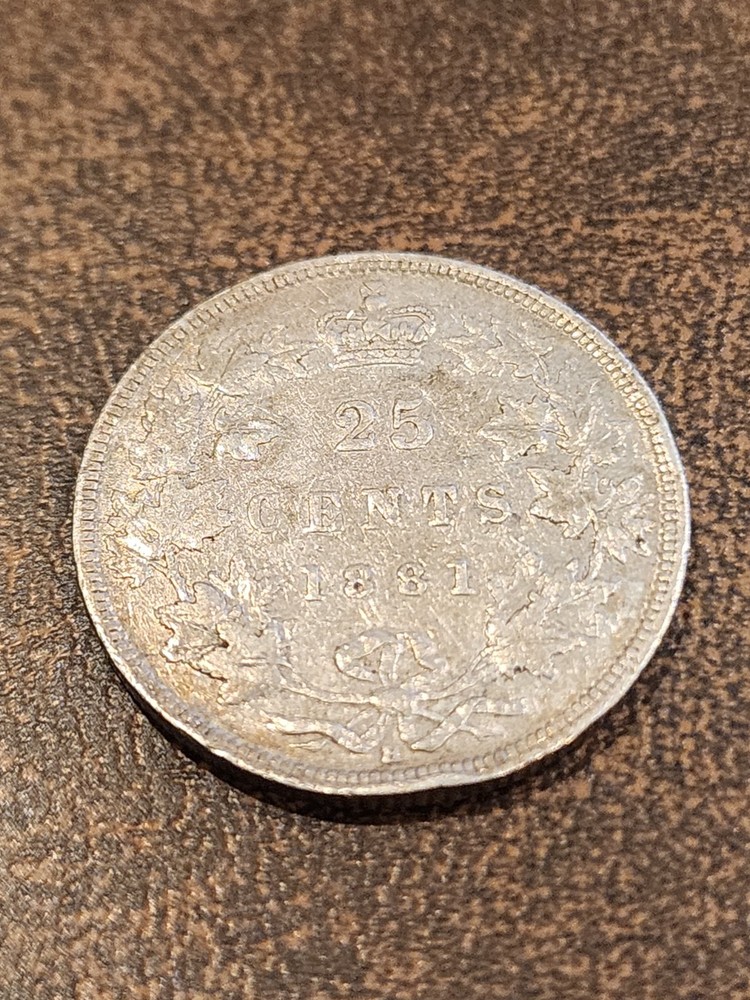 1881H Canada 25 Cents Silver Coin
