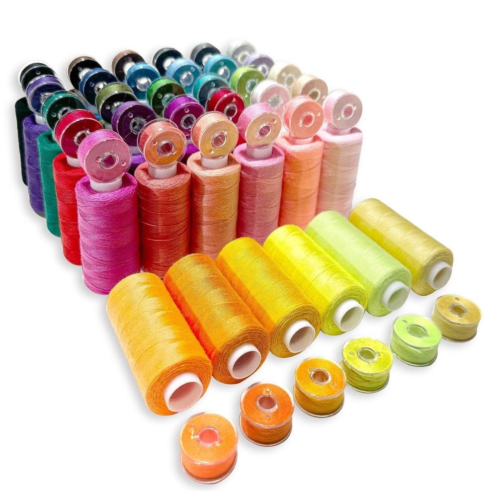 72 PCS Sewing Thread Kit, 36 Assorted Colors Machine Threads with Spools, Pre...