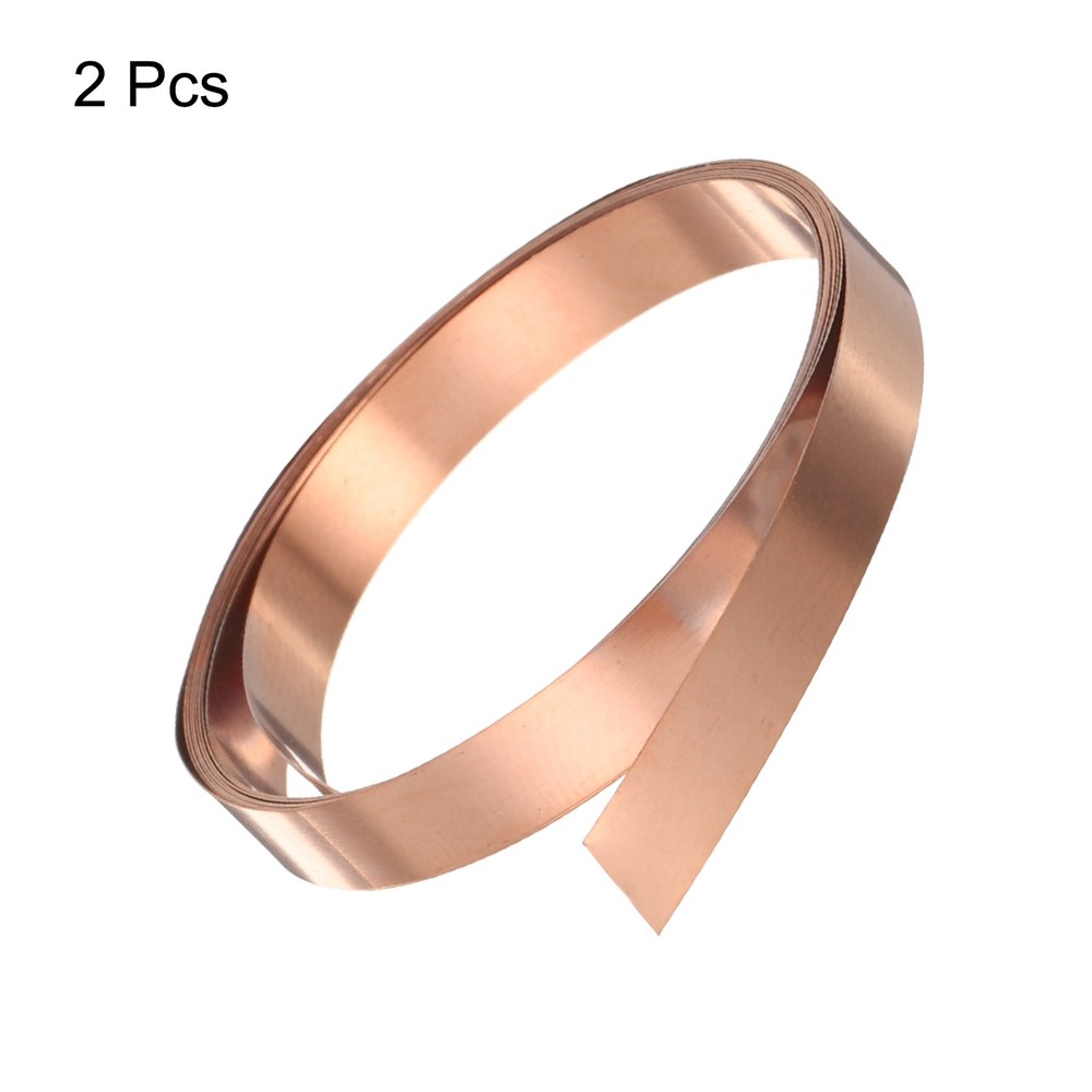 2pcs Copper Sheet Roll 0.5mm Thick Copper Flashing Strip (0.4" Width x 3.28ft)