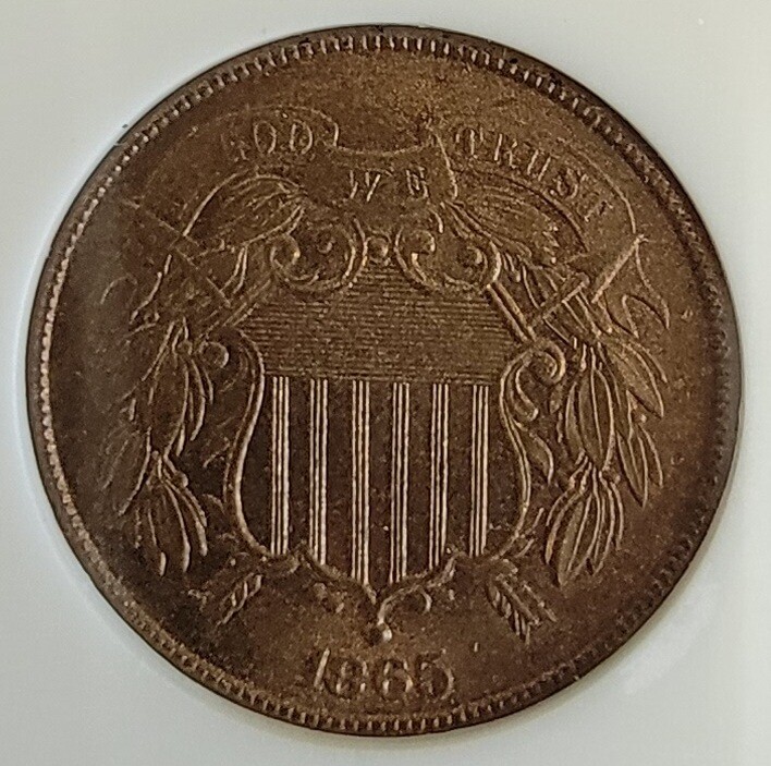 1865 NGC MS64RB Shield Two Cent Piece