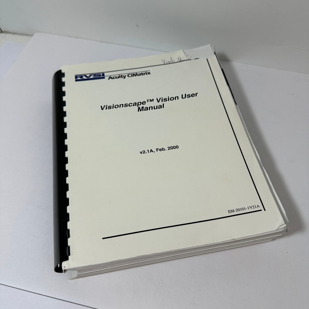 Visionscape Vision User Manual - Feb. 2000 - Used Book Manual