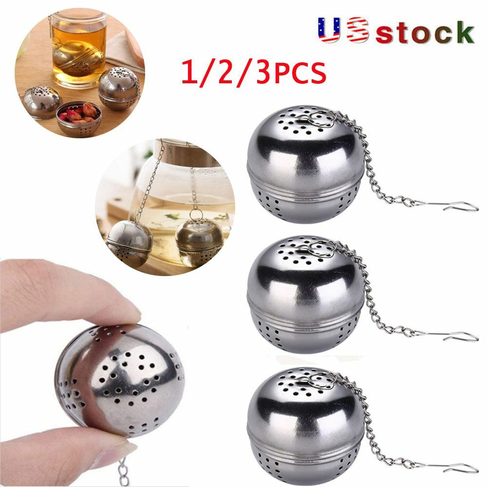 Tea Infuser Ball Mesh Loose Leaf Herb Strainer Stainless Steel Secure Locking US