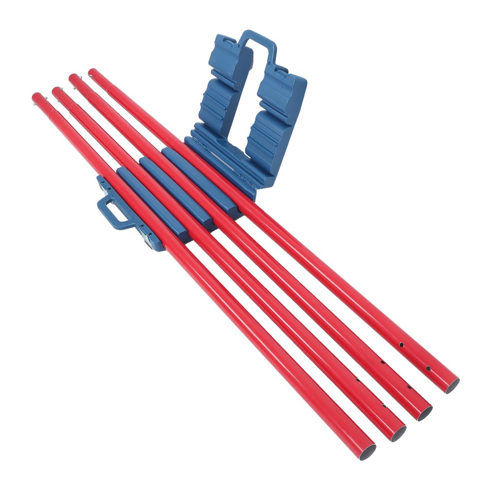 Red Concrete Bull Float Kit 48" × 8" Round End Concrete Float Tool With 4 Rods