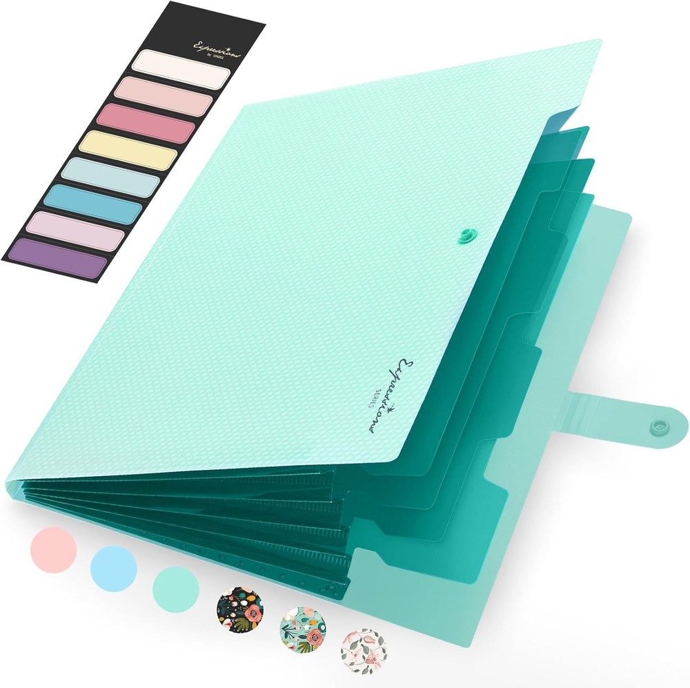 Letter Size Accordion File Folder Green