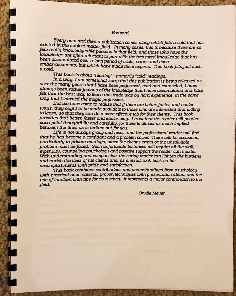 RED HOT COLD READING by Thomas Saville and Herb Dewey