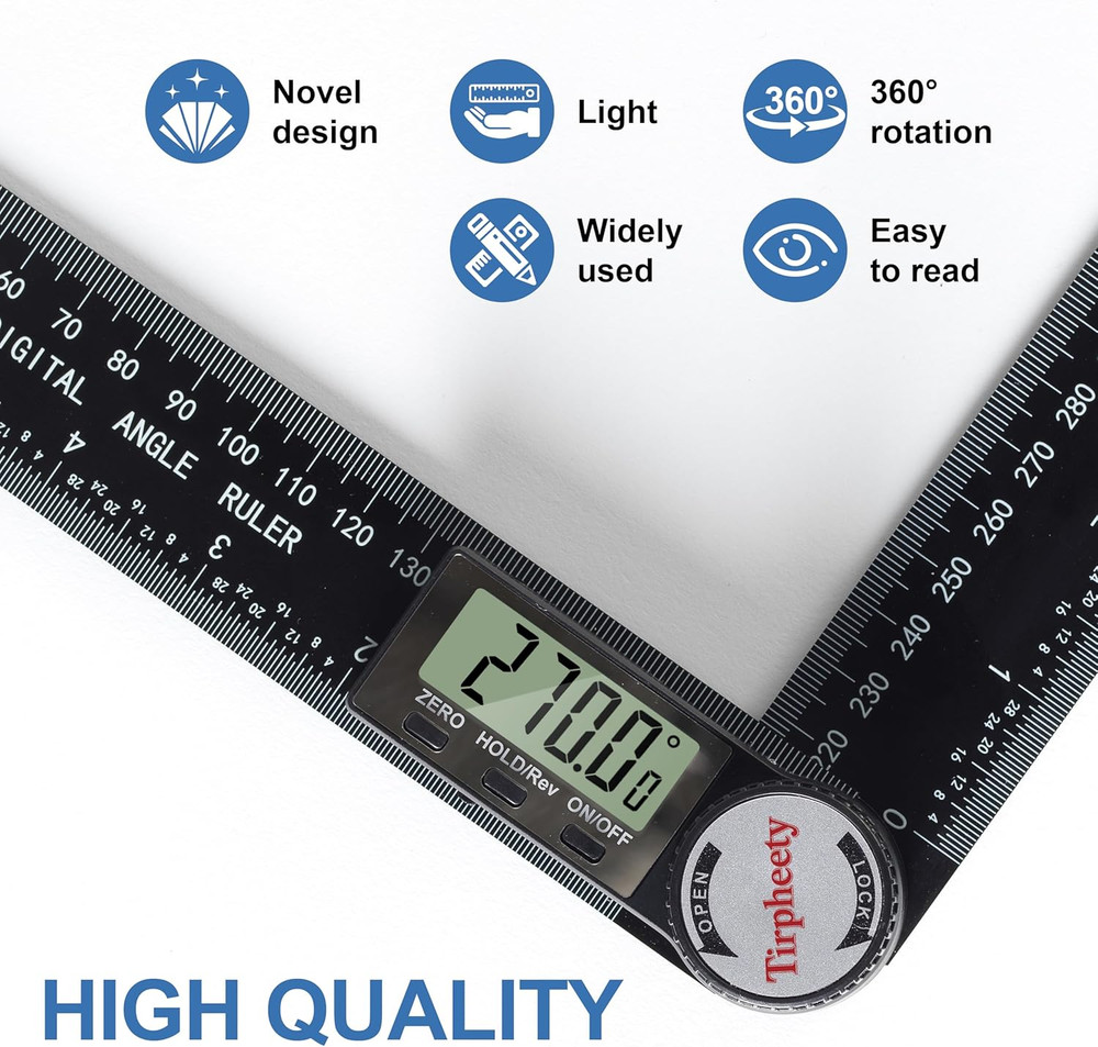 Digital Angle Finder Protractor - 7-Inch Quick Display Measuring Tool