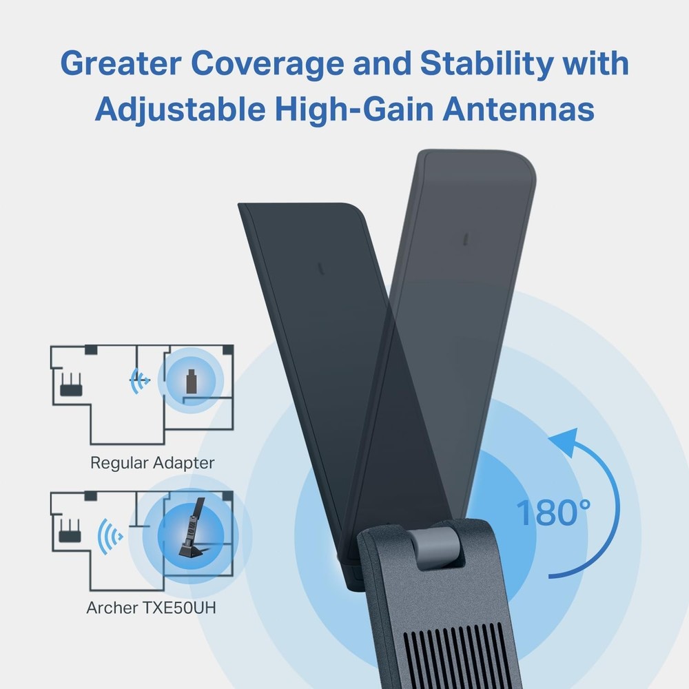 Fast & Secure Archer WiFi 6E USB Adapter - MU-MIMO Technology, 3000Mbps
