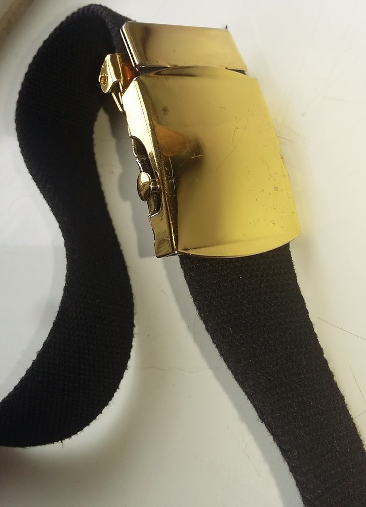 British Military Issue Royal Navy Working Pull Through Black Trouser Belt 44"