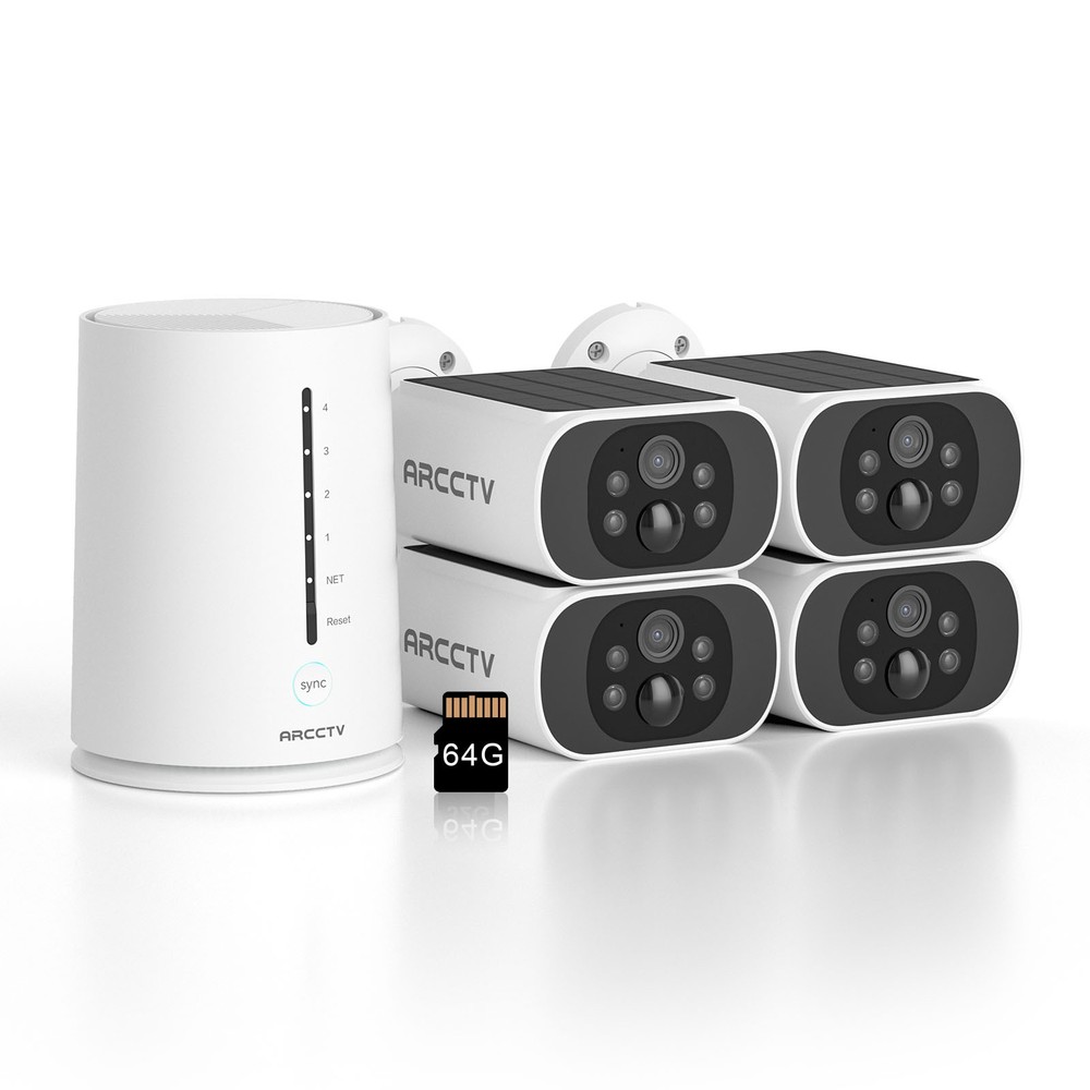 ARCCTV Solar Security Camera System Outdoor Wireless Audio Home Battery Powered