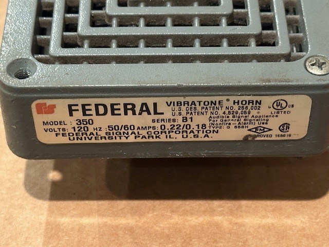 Federal Vibration Horn Model 350 Series B-1