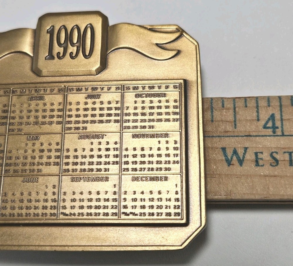 John Deere Model A 1990 Calendar Medallion Excellent Condition