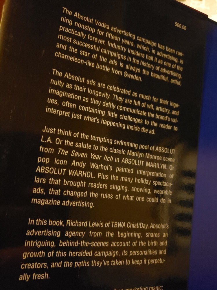 The Absolute Book The Absolute Vodka Advertising Story