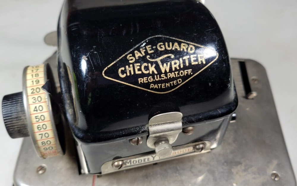 *SAFE GUARD* Model-Y Vintage/ Antique CHECK WRITER Machine **NICE**